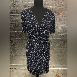 MICHAEL KORS WOMENS LARGE BLUE FLOWER DRESS